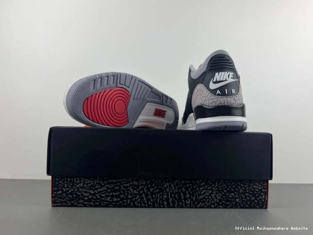 Official Maikesneakers Cement DN3707-010 Air Jordan Black 3 0716